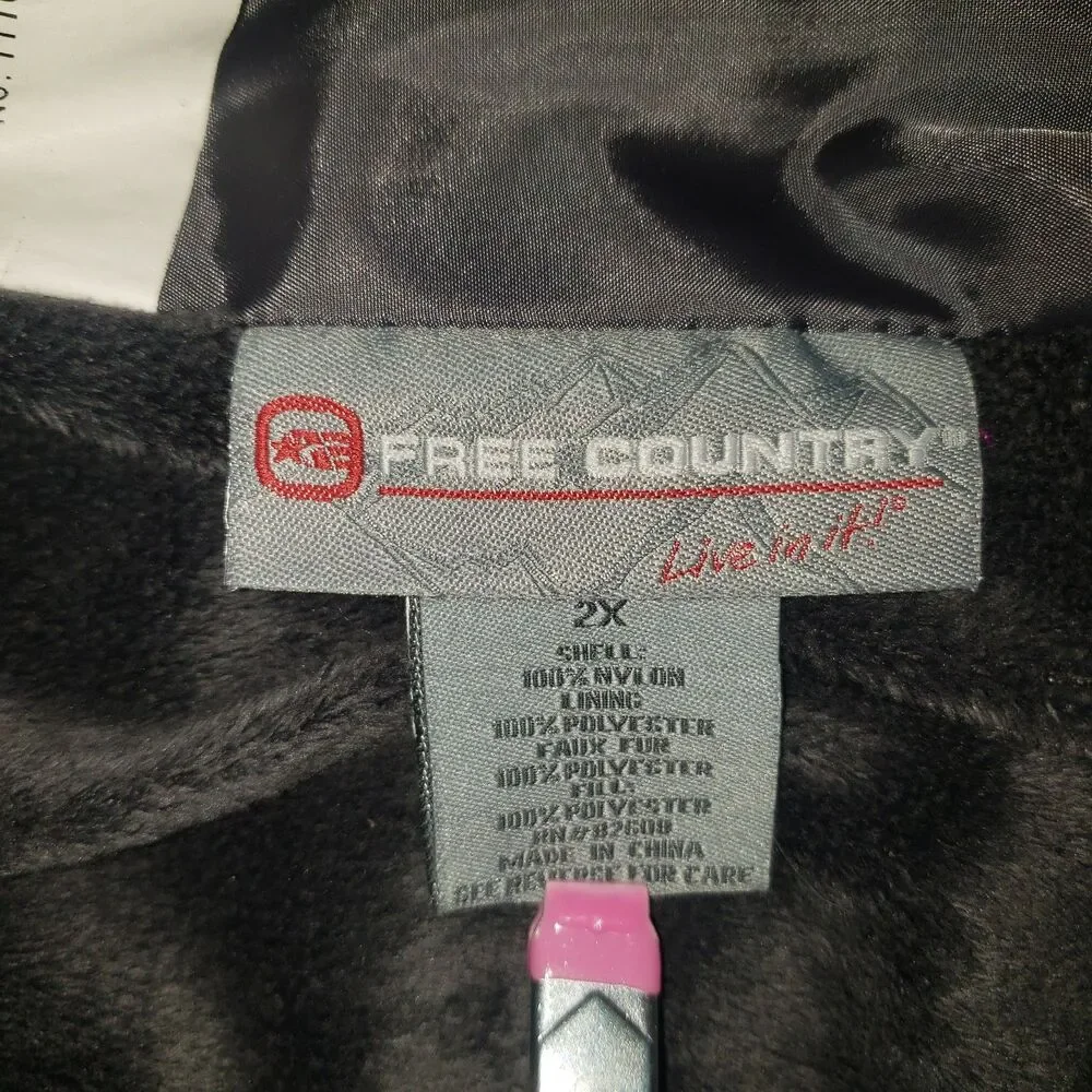 FREE COUNTRY Purple Puffer Jacket Coat Womens Plus Size 2X - Picture 4 of 10